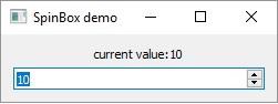 QSpinBox 小部件输出