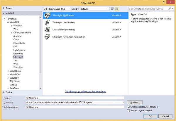 Silverlight 新应用程序