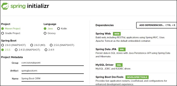 Spring Initializr