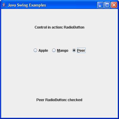 Swing JRadioButton