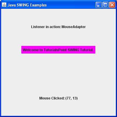 SWING MouseAdapter