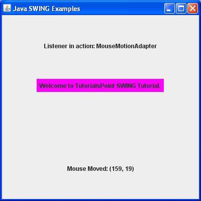 SWING MouseMotionAdapter