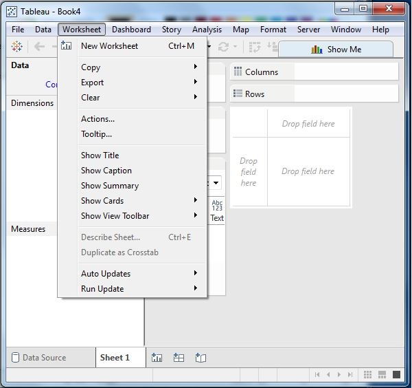 3 Worksheet Menu