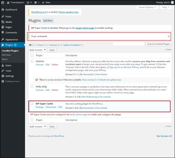Wordpress 插件设置
