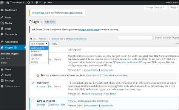 Wordpress 插件设置